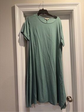 easel Seafoam Green Midi Tee Dress